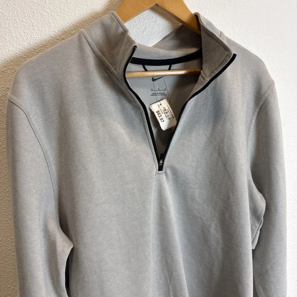 Nike Men's Med Tour Pique 1/2 Zip LS Golf Vented Pullover FQ0472-077‎ MSRP $105